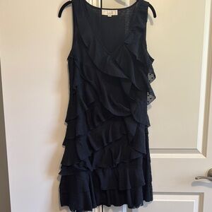 Elegant Black Ruffled Dress